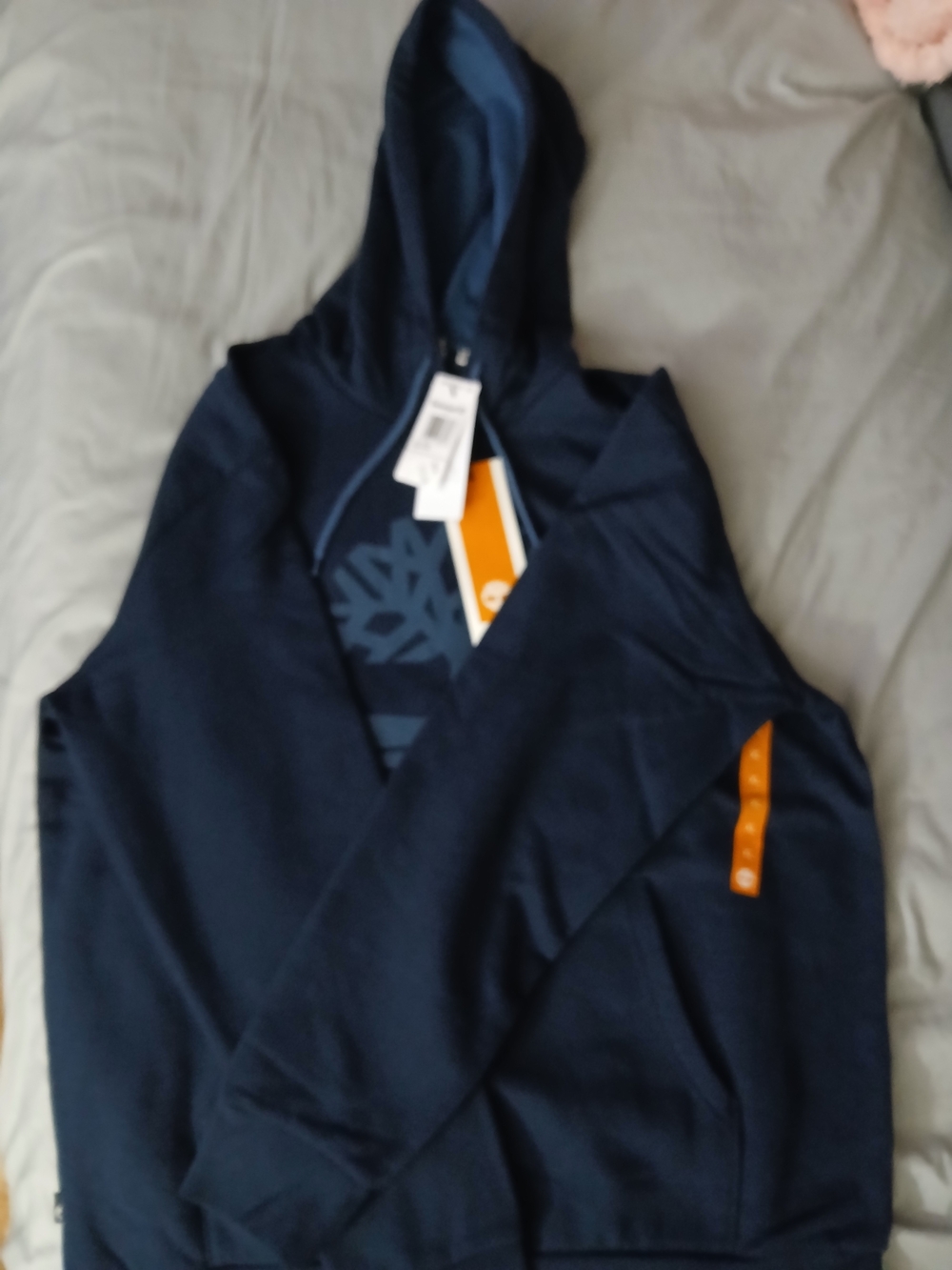 Timberland Navy Pullover Hooded Sweater with Subtle Logo. #Timberlandhoodie